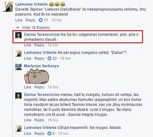 Darius tarasevicius facebook andrius tapinas pisk ir pirmadienis isaus.jpg