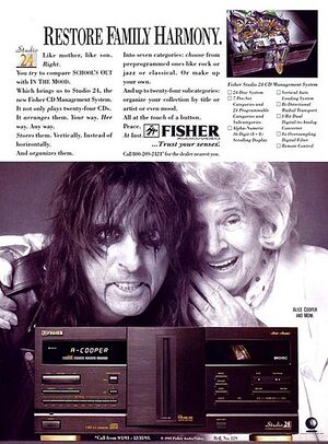 Fisher electronics alice cooper cd audio grotuvas reklama.jpg