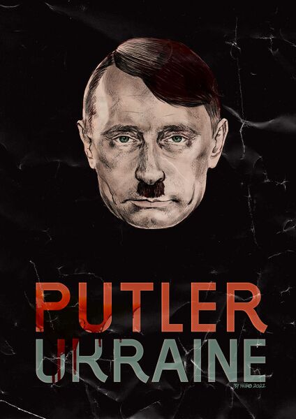 Vaizdas:Putleris ukraina putinas hitleris.jpg