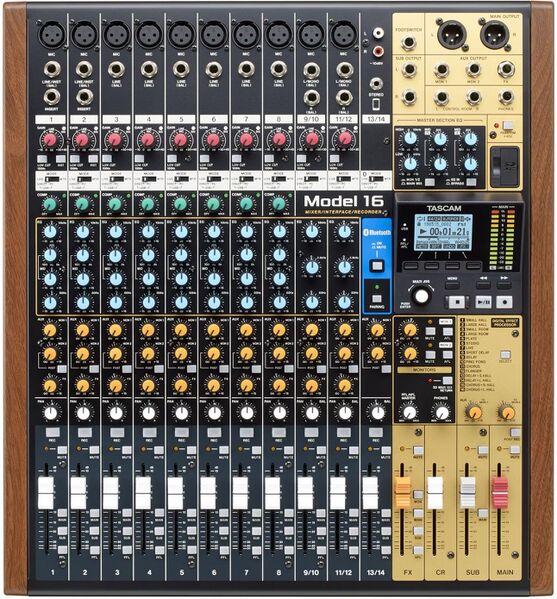 Vaizdas:Tascam model-16-miksiravimo mikserinis pultas.jpg