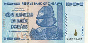 Zimbabves doleriai infliacija hiperinfliacija Zimbabwe 100 trillion 2009.jpg