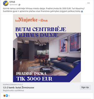 Zirmunai miesto centras reklama.png